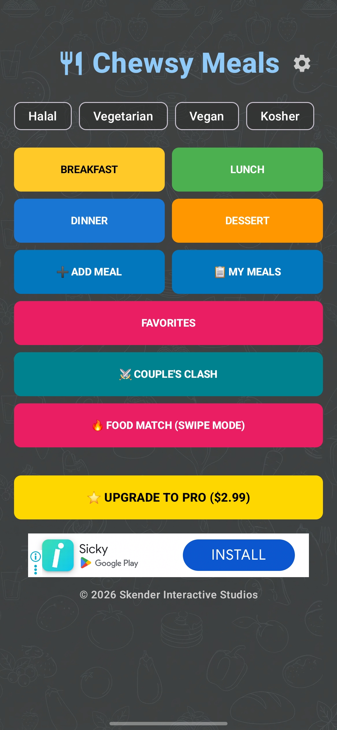 Chewsy Meals Dashboard & Dietary Filters