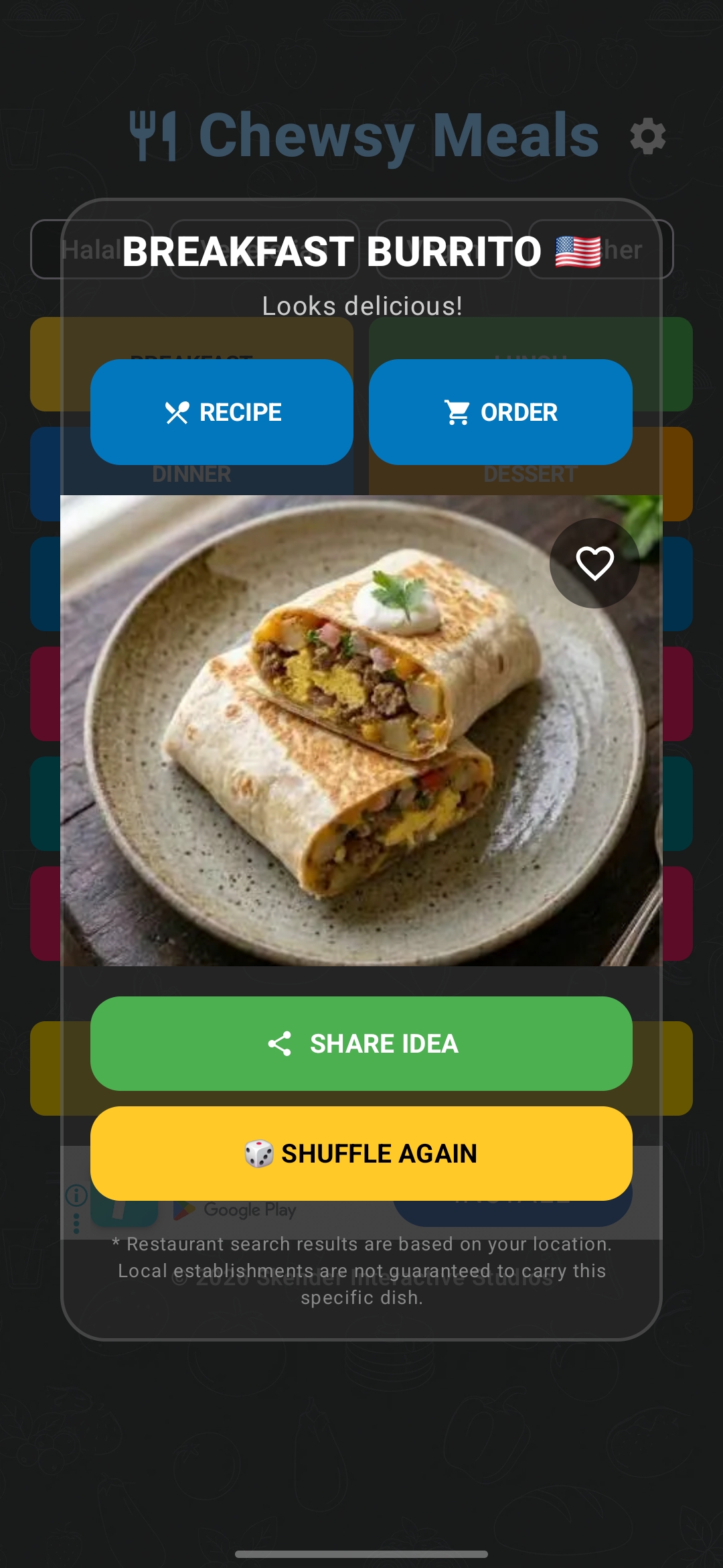 Chewsy Meals Recipe Generator